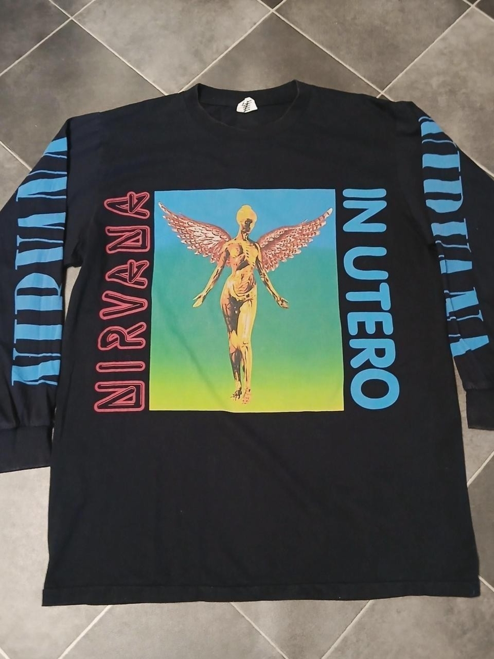 Nirvana 1993 In Utero World Tour Anvil-large Black Graphic Long Sleeve
